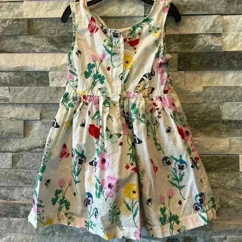 H&M kids girls floral flower sleeveless dress size 1 1/2 , 2 years